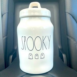 Rae Dunn white SPOOKY ghost Canister